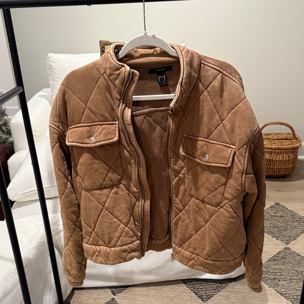 Forever 21 Quilted Brown Puffer Jacket
